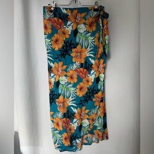 Floral Print Sarong Wrap Skirt